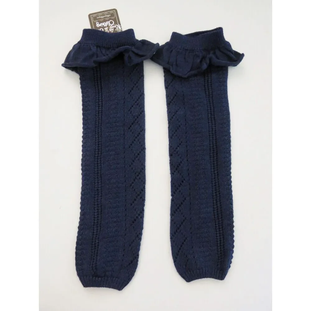 Matilda Jane girls Friends Forever sweater leg warmers ruffle Navy blue Julep OS
